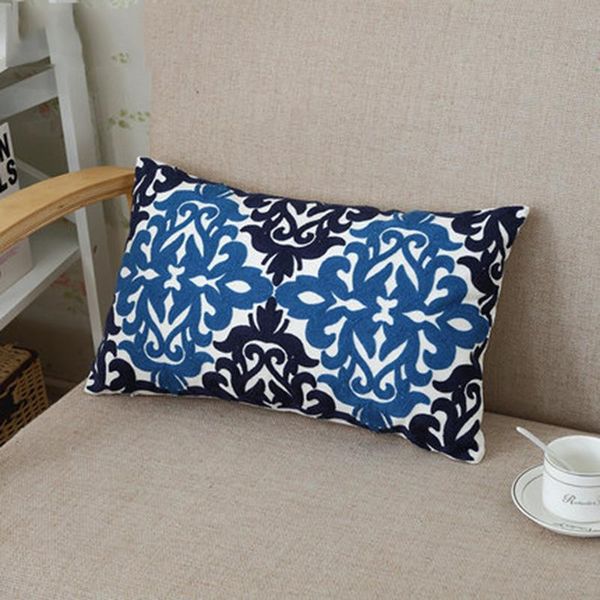 

cushion/decorative pillow home decor embroidered cushion cover ethnic floral canvas cotton rectangle embroidery lumbar case 30x50cm