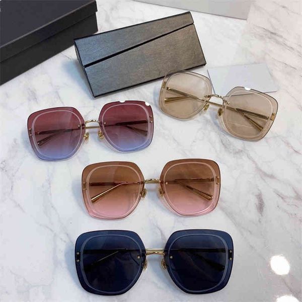 

2022 factory wholesale family personality frameless square sunglasses men's and women's fashion net red same show small face, White;black