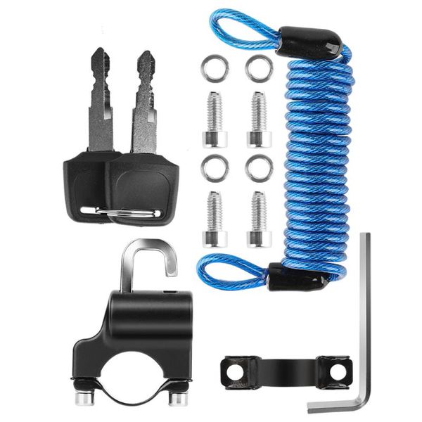 

motorcycle helmets scooter disc lock cable security reminder anti theft bike moto tools bicycle helmet warning spring rope wire
