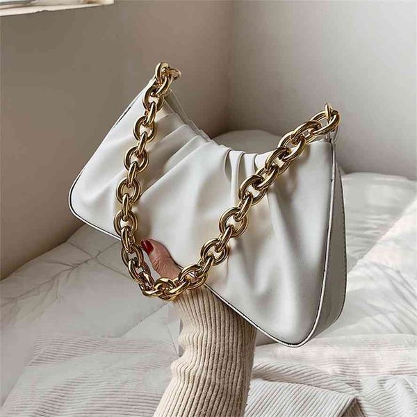 

french women's 2021 new fashion chain single shoulder underarm soft leather mobile phone bag