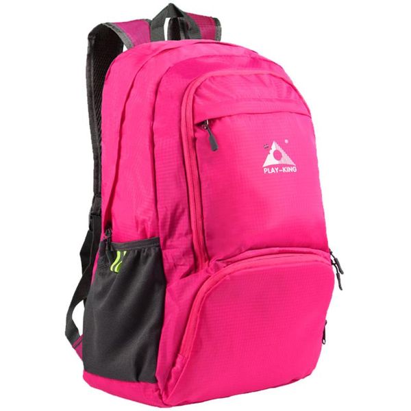 

backpack men women gym lightweight foldable reflective double zipper waterproof outdoor travel 30l large capacity sports hiking