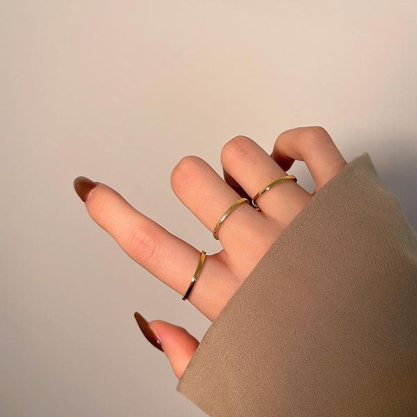 

wedding rings nuncad gold circle 3-piece ring set fashion simple cold style index finger good quality, Slivery;golden