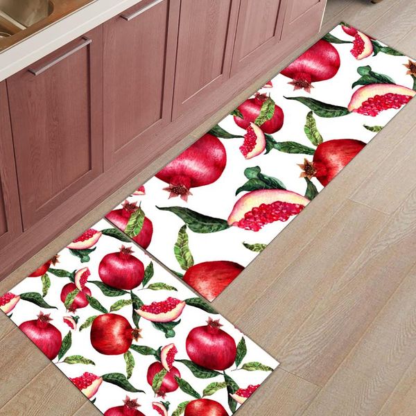 

cushion/decorative pillow 2pcs/set fruit red pomegranate leaf long kitchen mat bedroom entrance doormat home floor decor rug living room car
