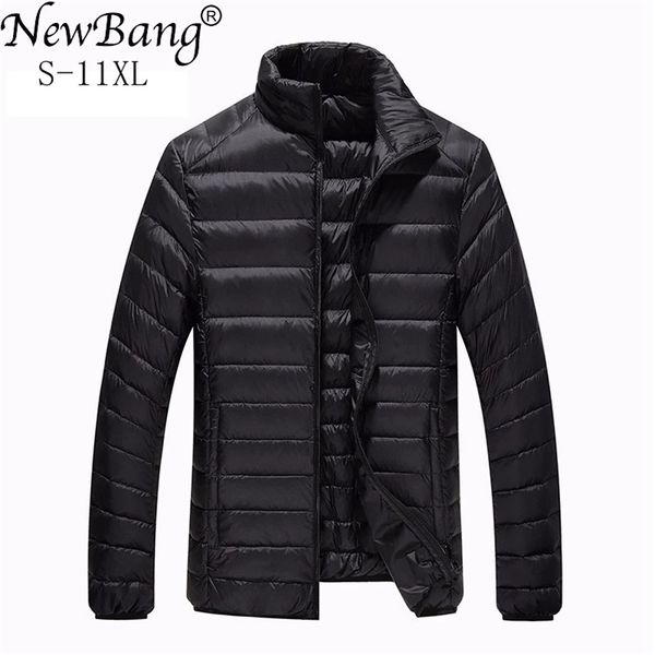 

bang plus 10xl 11xl ultra light down jacket men lightweight men's down coat male warm portable windbreaker feather parka 210819, Black