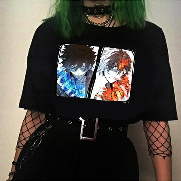 

harajuku anime my hero mens t shirts academia dabi s todoroki tees, White;black