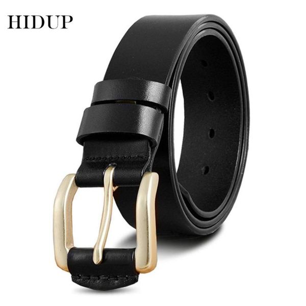 

solid brass pin buckle metal belts fashion jean accessories design cow skin cowhide leather belt nwwj078, Black;brown