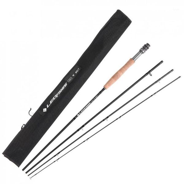 

boat fishing rods reels 2.7m 9ft carbon fiber flying rod #4/5/6/7 wt 4 section ultra light medium hard pole