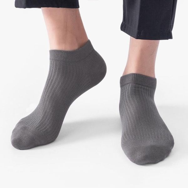 

men's socks thin simple deodorant shallow summer cotton boat hosiery low-top, Black