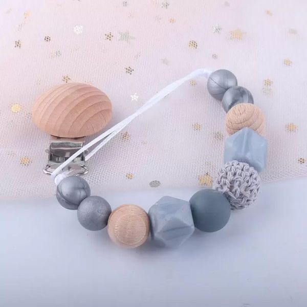 

bibs and burp cloths diy baby silicone pacifier clip chain holder wood beaded soother nipple teether dummy strap