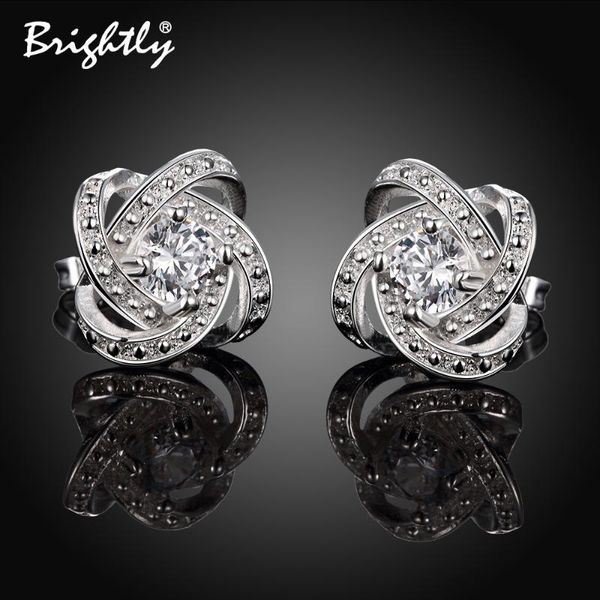 

stud brightly simple silver color earrings ball shape earring for women wedding party fashion jewelry drop wholesale, Golden;silver