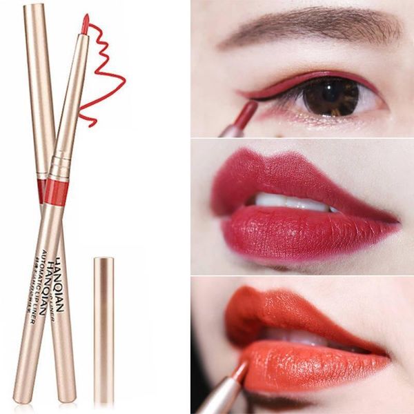 

lip pencils 2 in 1 liner multifunctional eye shadow auto-rotating three-dimensional matte stick base maquillaje cosmetics