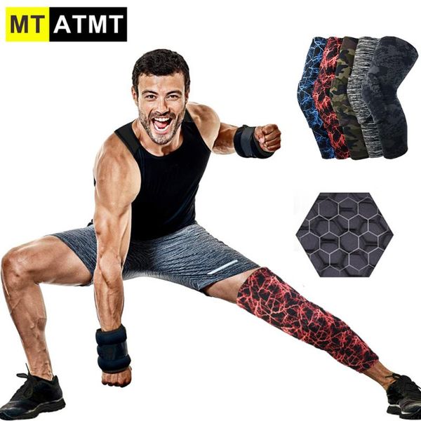

elbow & knee pads mtatmt 1pcs pad, brace support, honeycomb crashproof football basketball kneepad, compression leg sleeves, Black;gray