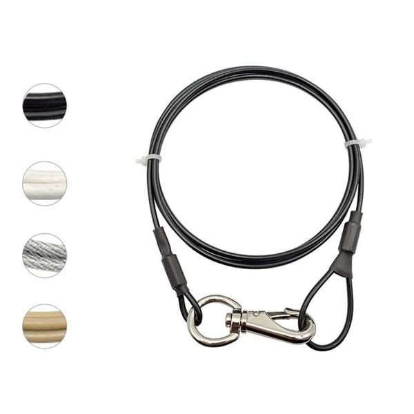 

dog collars & leashes 1.5/3m steel rope pet traction light brown chain leash slip collar rock climbing