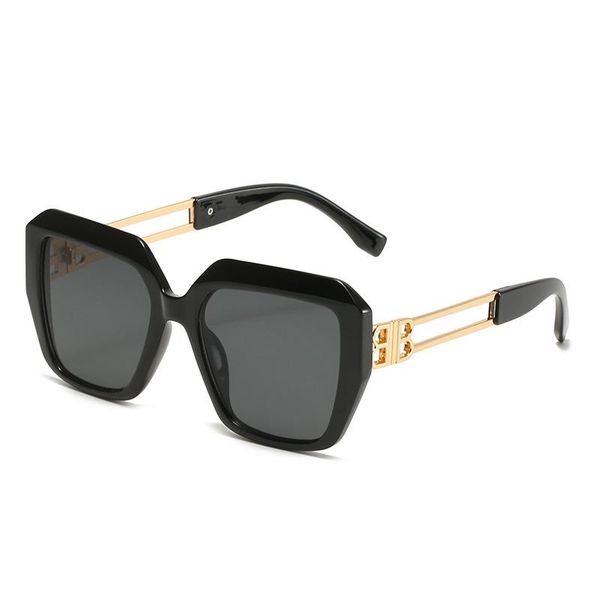 

sunglasses 2021 b-type european and american trend large frame square glasses personality double beam leg for bot, White;black