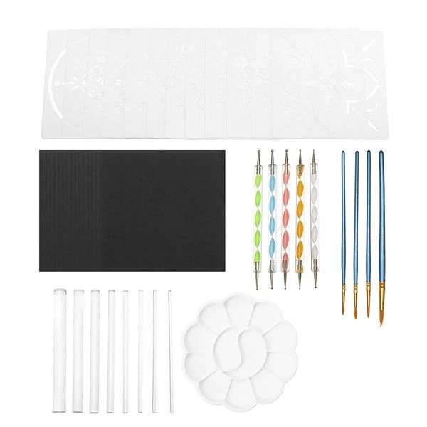 

46pcs mandala dotting tools rock painting kit dot art pen paint diy nail stencil, Silver