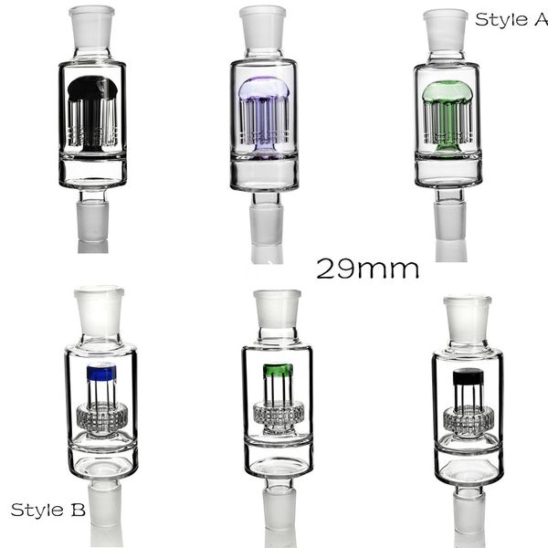 Cachimbo de água dois tipos cores aleatórias bases intermediárias emenda livre bongs de vidro de junção de 29 mm constroem um braço de bong pneu de árvore canos de água perc