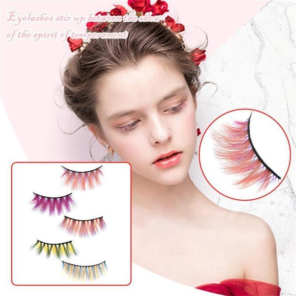 

1pairs women mink eyelash extension c curl colored make up false rainbow diy cosmetic long lasting natural eyelashe1