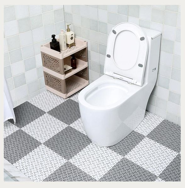 

bath mats 2/4 piece bathroom mat square splicing floor pvc home kitchen toilet carpet shower
