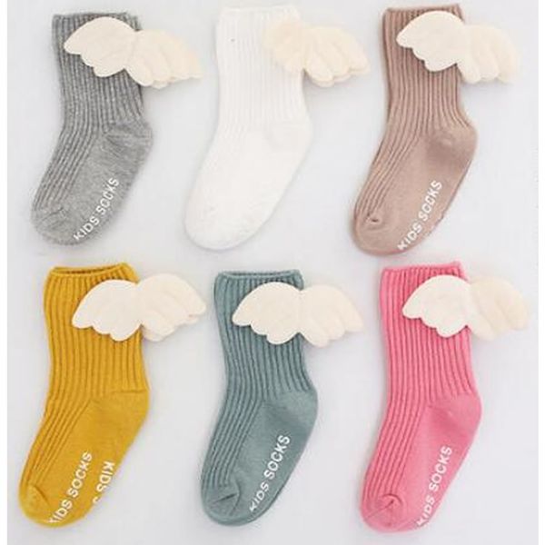 Süße Kniestrümpfe für Babys, 3D-Engelsflügel, für Kinder, Kleinkinder, Bonbonfarben, weiche Socken für Kinder, warm, Mädchen_xm