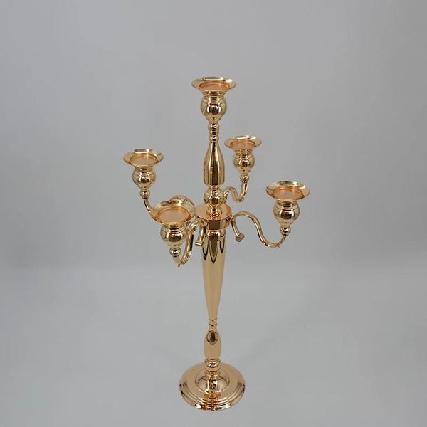 

candle holders 10 pcs / lot 5-arms metal gold candelabras crystal candlesticks for wedding event centerpieces