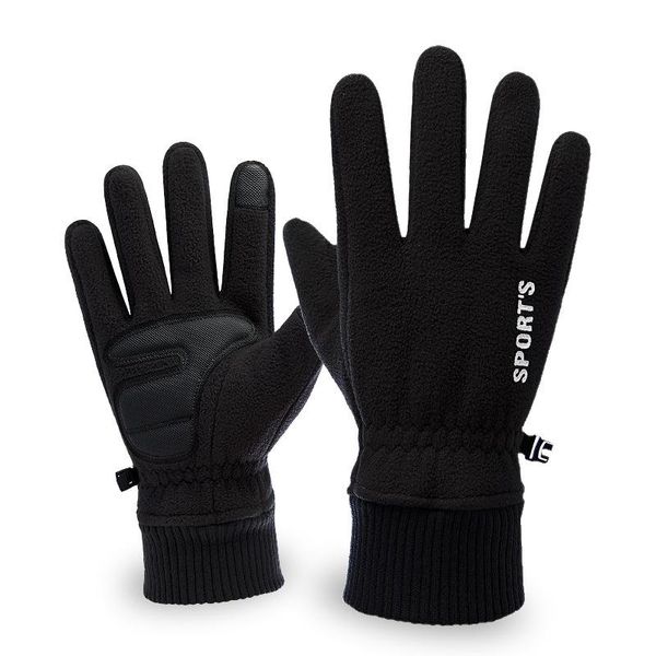 

cycling gloves men women windproof touch screen riding mtb bike bicycle thermal warm motorcycle winter autumn, Black