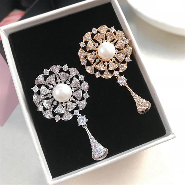 

pins, brooches designs flower cubic zirconia brooch for women fashion pin bouquet rhinestone and pins scarf clip jewelry, Gray