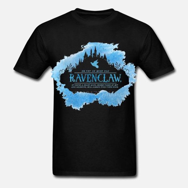 

men's t-shirts printed men t shirt cotton tshirt o-neck short-sleeve women t-shirt ravenclaw(1), White;black