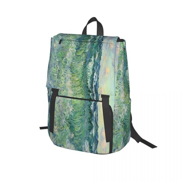 

backpack monet,seascape, pourville,1881 for girls boys travel rucksackbackpacks teenage school bag