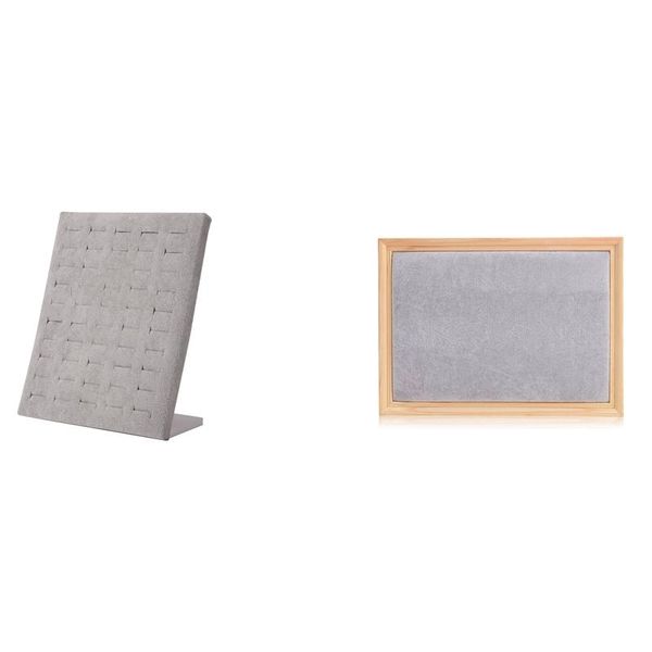 

jewelry pouches, bags 50 slots l type flannel wall display organizer & solid wood earring storage board earrings bracelet gray, Pink;blue