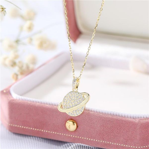 

chains sterling silver necklace planet luxury jewelry 925 charm for women