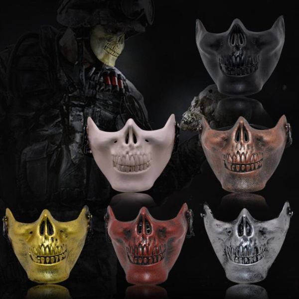 Sıcak İskelet Maskesi Yarım Yüz Gerçek Savaş Savaşçı Yüz Maskeleri Cadılar Bayramı Partisi Korkunç Maske