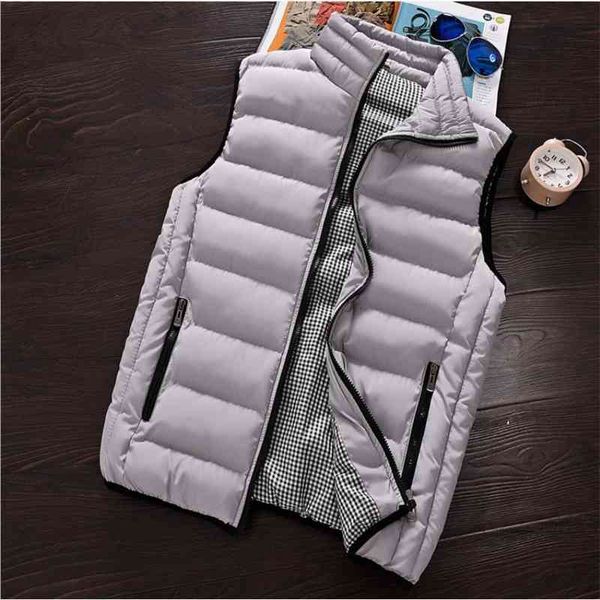 

men's vests mens winter autumn casual cotton stand collar male solid color padded waistcoats m/5xl colete j3014 woys, Black;white