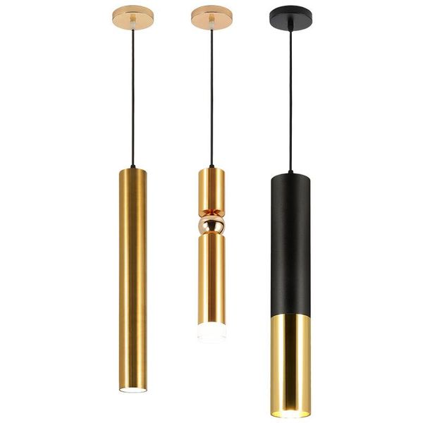 

pendant lamps modern simple hanging line led downlamp restaurant front bar spotlamp long cylindrical lamp bulbs cord
