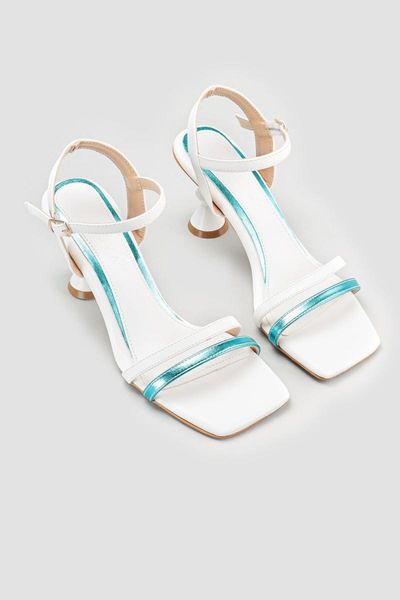 

sandals women white orange double-band, Black