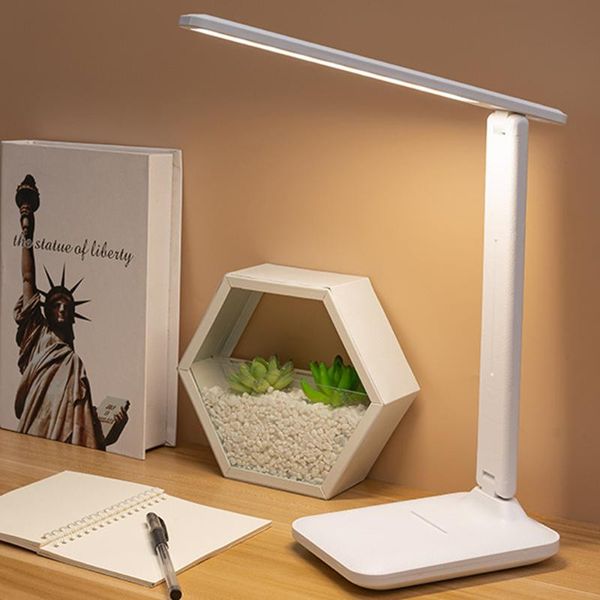 

table lamps led desk lamp 3 color stepless dimmable touch foldable bedside reading eye protection night light dc5v usb chargeable