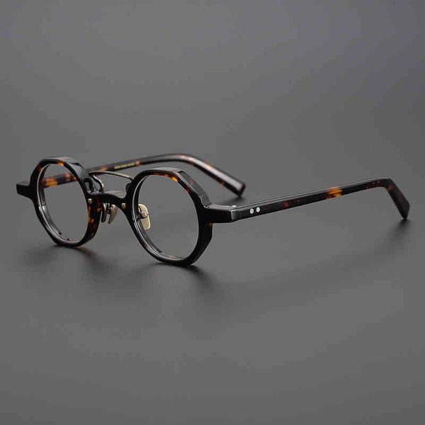 

2022 factory wholesale tortoiseshell color japanese square hand-made irregular frame, height of men and women, small face, White;black
