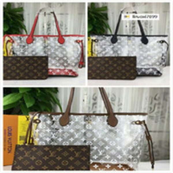

plastic iconic bags transparent brand bag m40156 women handbags designer bags handles shoulder luxury totes cross body bag 2tks clutches