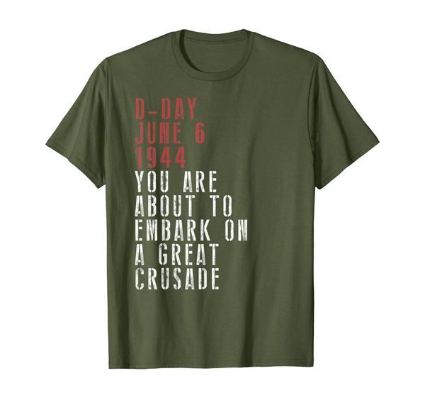 

d-day 75th anniversary june 6 1944 great crusade tee, White;black