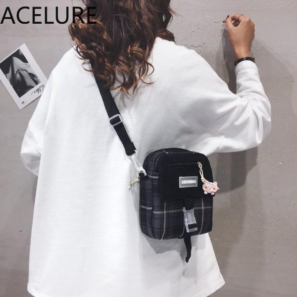 

evening bags acelure checked nylon fabric shoulder messenger for women ladies all-match fashion small bag female shopping wallet