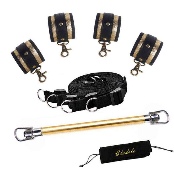 NXY Giocattoli per Adulti Acciaio Inossidabile Spreader Bar Set Giochi BDSM Bondage Manette Restrizioni Sotto Il Letto Schiava Caviglia Sesso Per Coppie Femmina 1201