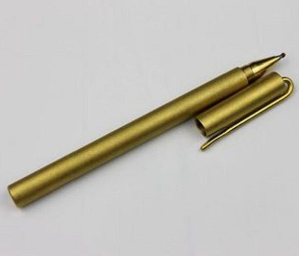 

gel pens matte brass pen handmade copper with clip 5pcs/lot