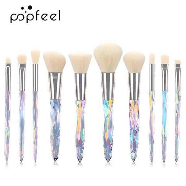 

makeup brushes fld crystal set powder foundation fan brush eye shadow eyebrow professional blush tools