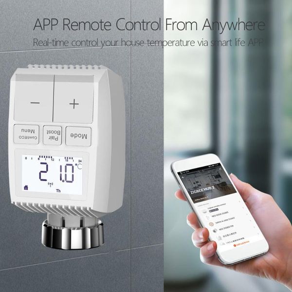 

smart home control tuya zigbee3.0 heating temperature controller speaker voice thermostat compatible with amazon alexa google