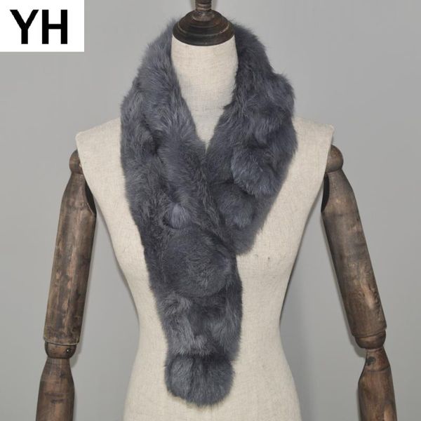

scarves style winter women 100% natural fur scarf thick warm lady real fashion genuine muffler, Blue;gray