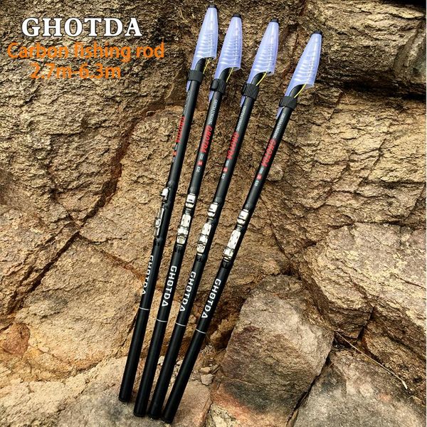 

99% carbon fiber fishing rod 2.7-6.3m rock rods spinning pole boat