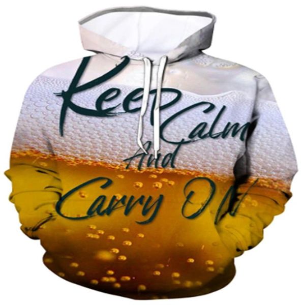 

men's hoodies & sweatshirts 2021 beer 3d hoodie printed casual style clothes slim fit -selling comfortable, Black