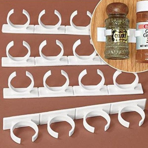 

kitchen shelf seasonin storage rack simple bottle mouth clip four five holes strong bearing capacity practical hooks & rails