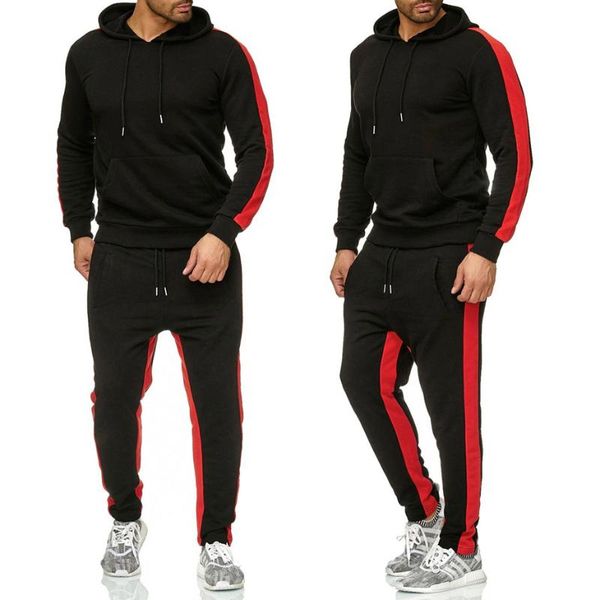 

men's tracksuits sport wear tracksuit men hooded mens joggers set sportswear hoodies & sweatpants 2pcs casual sporting outfits, Gray