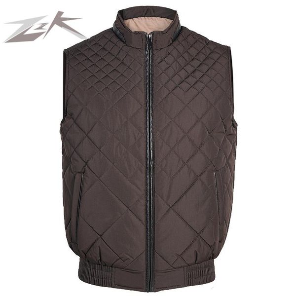

men's jackets zzk s mens jacket sleeveless vest fashion zipper outdoors men stand collar thicken waistcoats clothing, Black;brown