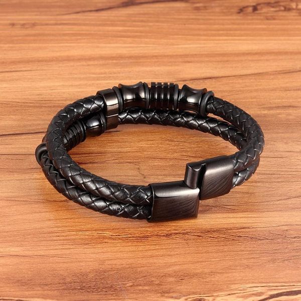

link, chain xqni luxury accessories bracelet men's fashion gift black genuine leather bracelets diy combination wild handsome